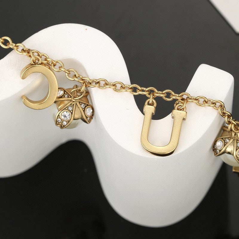 18K Double Gucci Pearl Necklace