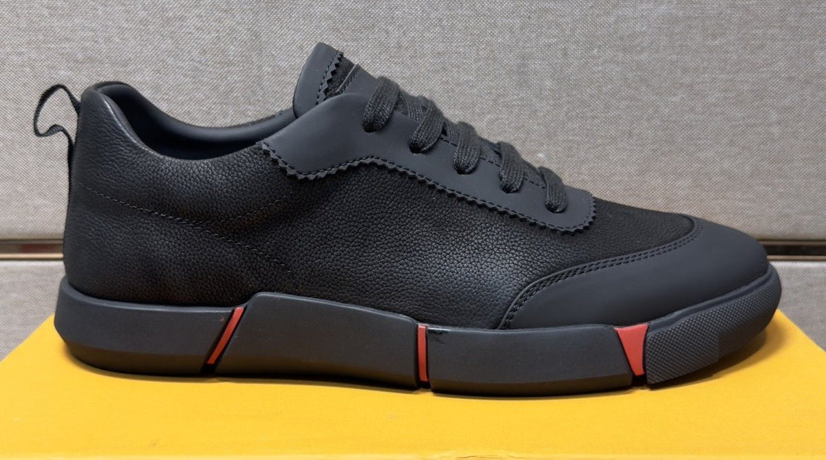 Louis Vuitton Black Low-Top Sneakers with Red Accents — hero