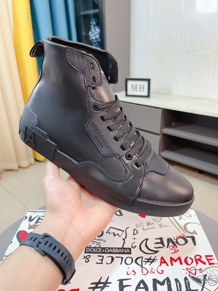 Dolce & Gabbana Dark High-Top Sneakers — front