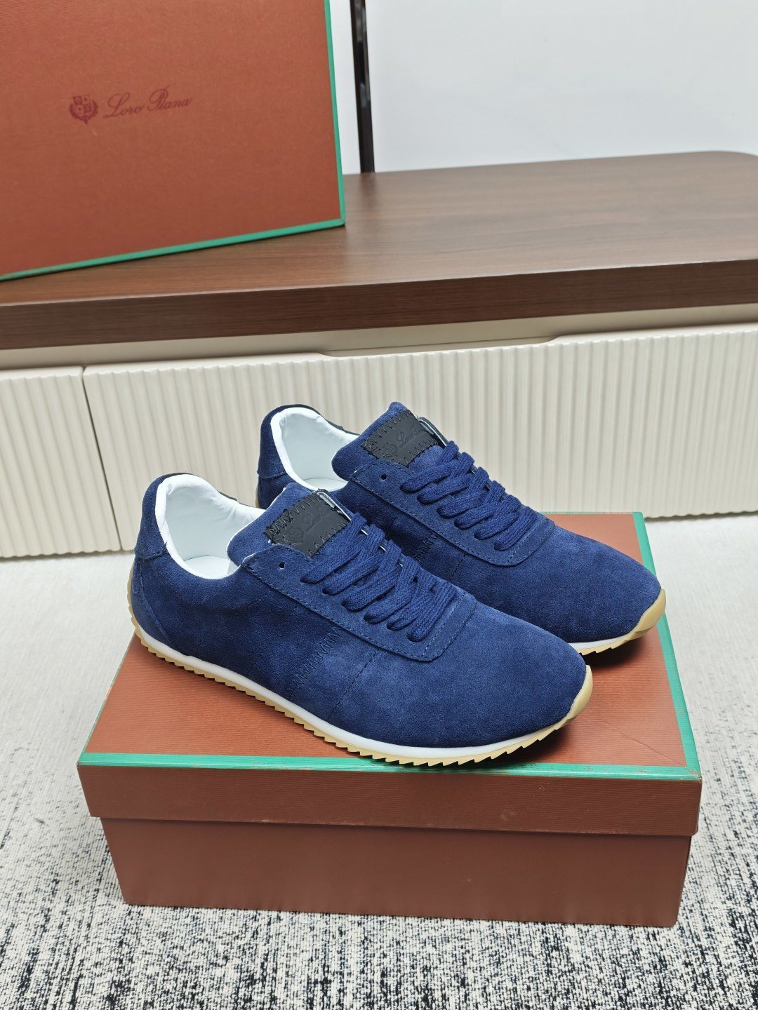 Navy Blue Low-Top Casual Sneakers — front