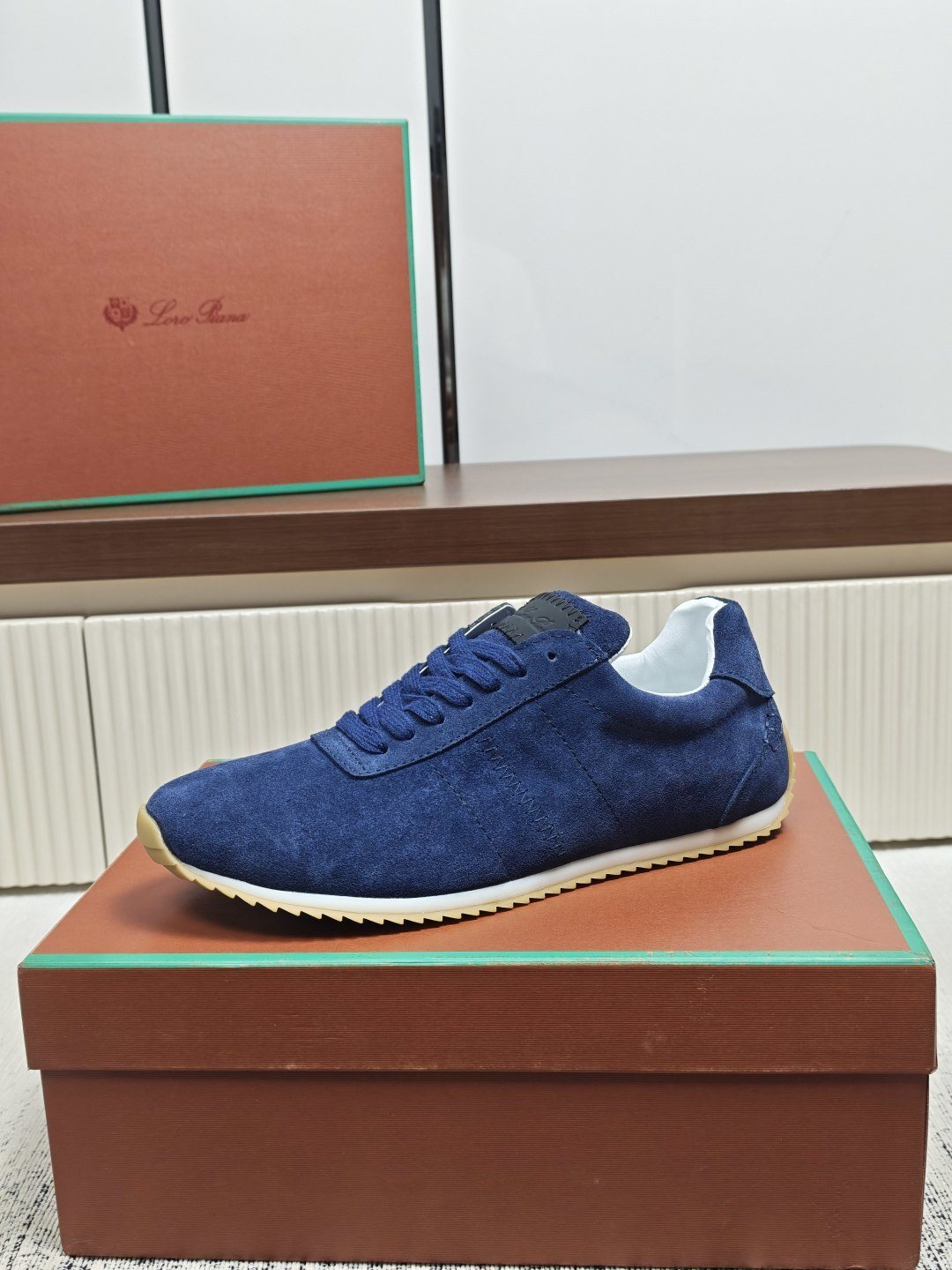 Navy Blue Low-Top Casual Sneakers — side