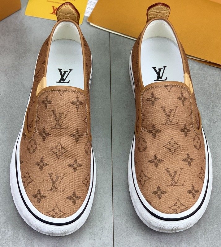Louis Vuitton Tan Monogram Slip-On Shoes — hero