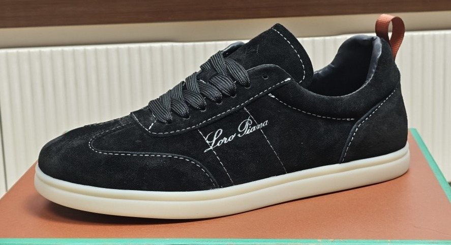 Loro Piana Black Low-Top Sneakers — hero