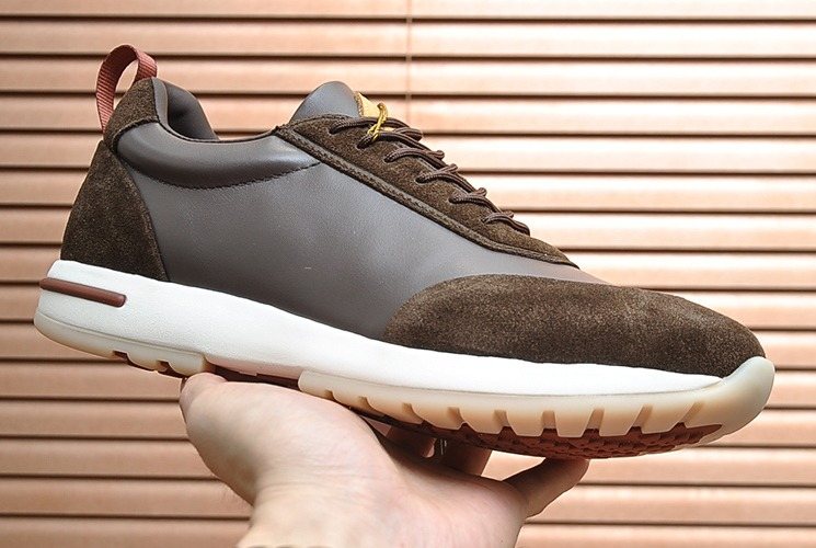 Loro Piana Paneled Lace-Up Sneakers — front