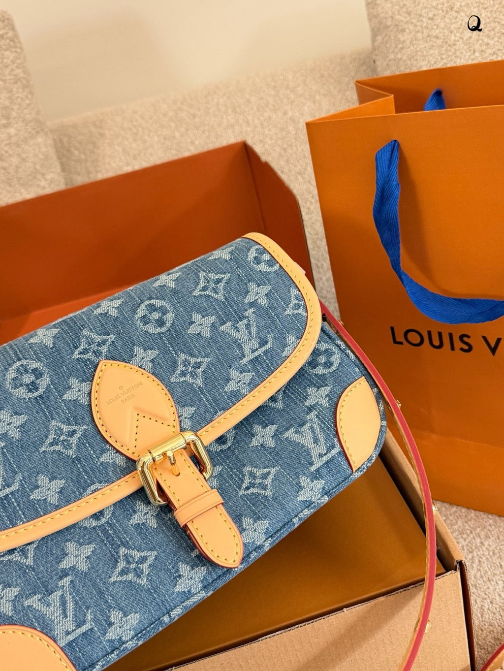 Louis Vuitton Diane Monogram Denim Shoulder Bag — detail