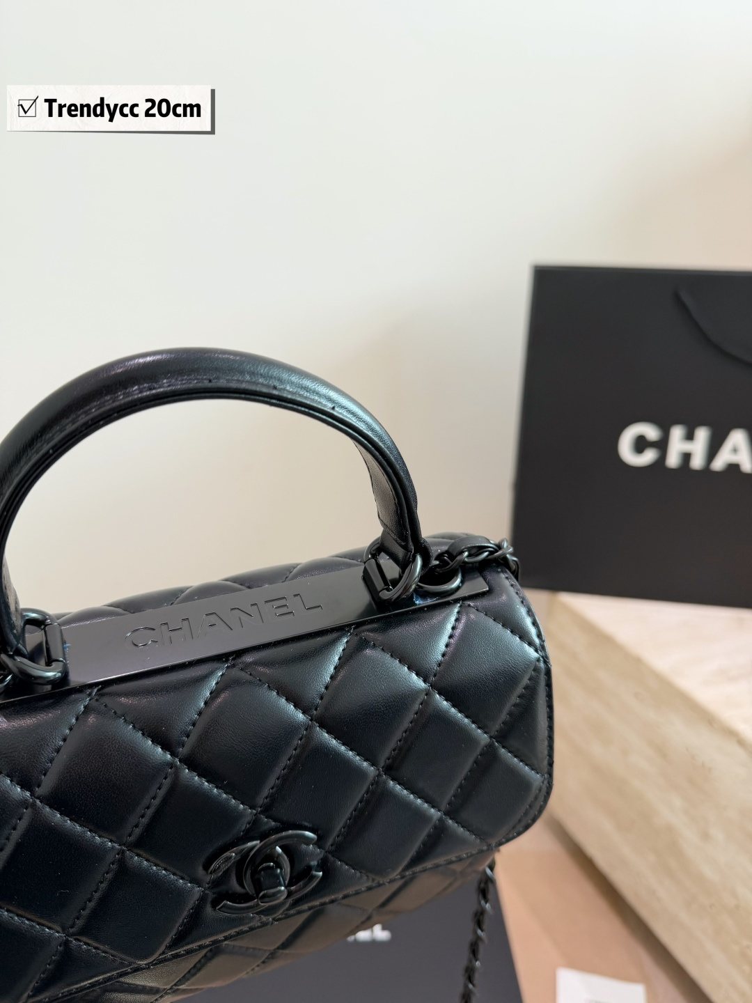Chanel Trendycc Quilted Top-Handle Bag — detail
