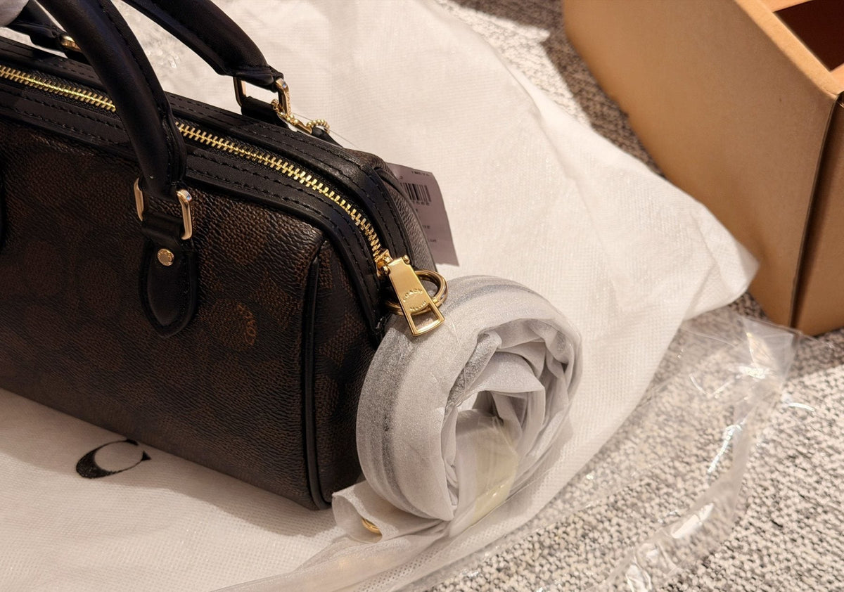 Coach Rowan Zip-Top Satchel Bag — side