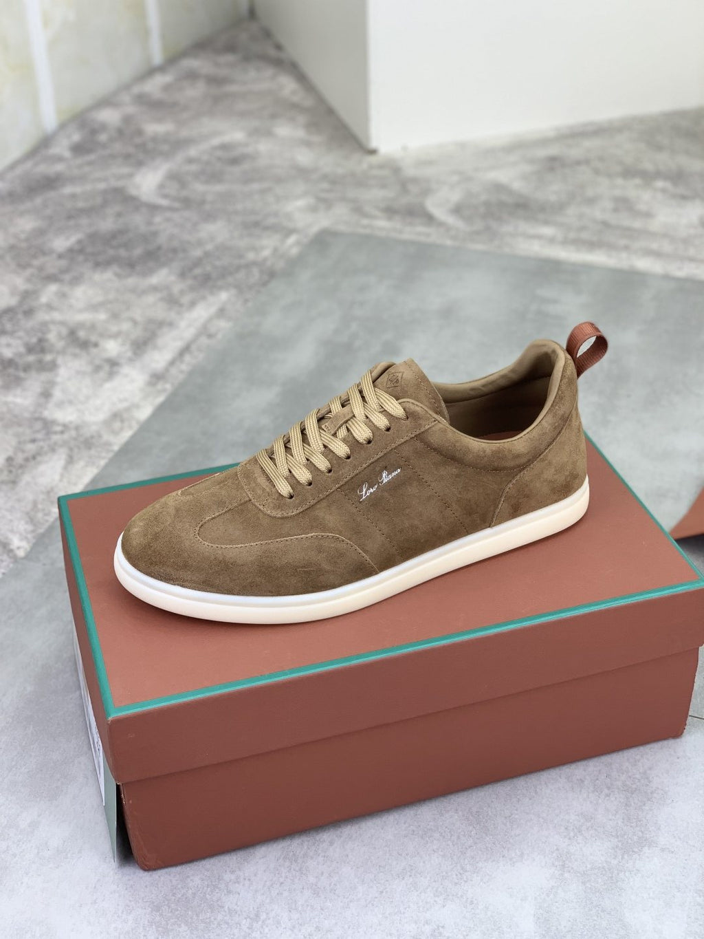 Loro Piana Paneled Low-Top Lace-Up Shoes — side
