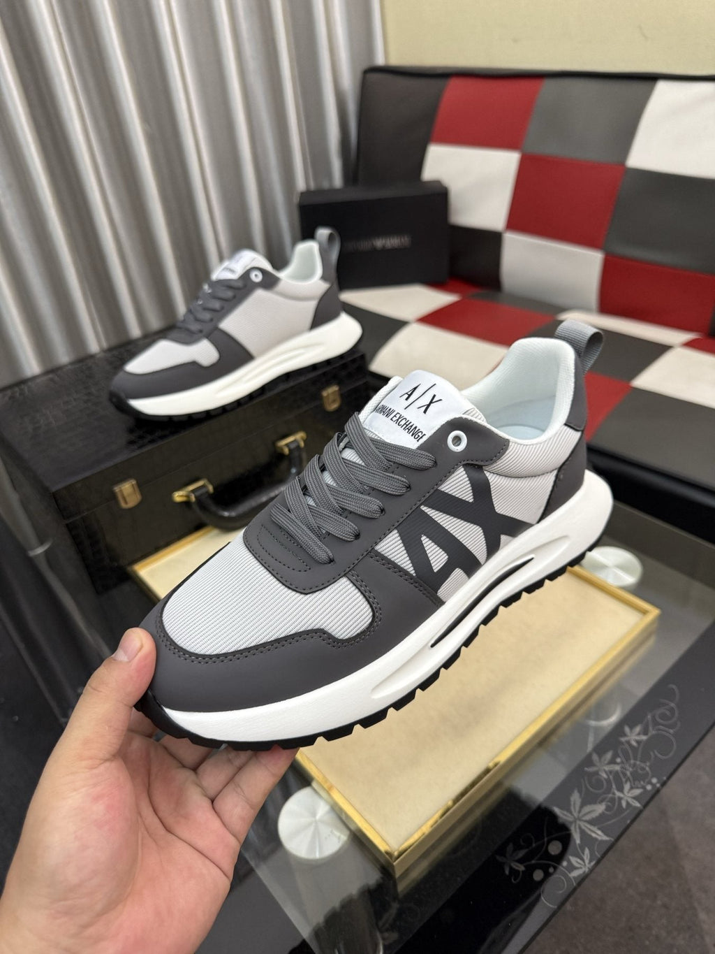 Armani Side-Graphic Casual Sneakers — model