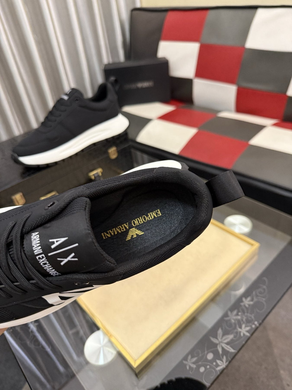 Armani Side-Graphic Casual Sneakers — detail