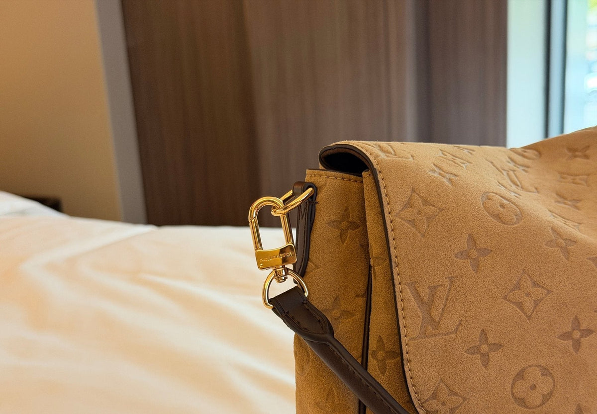 Louis Vuitton Liv Pochette Embossed Monogram Shoulder Bag — side
