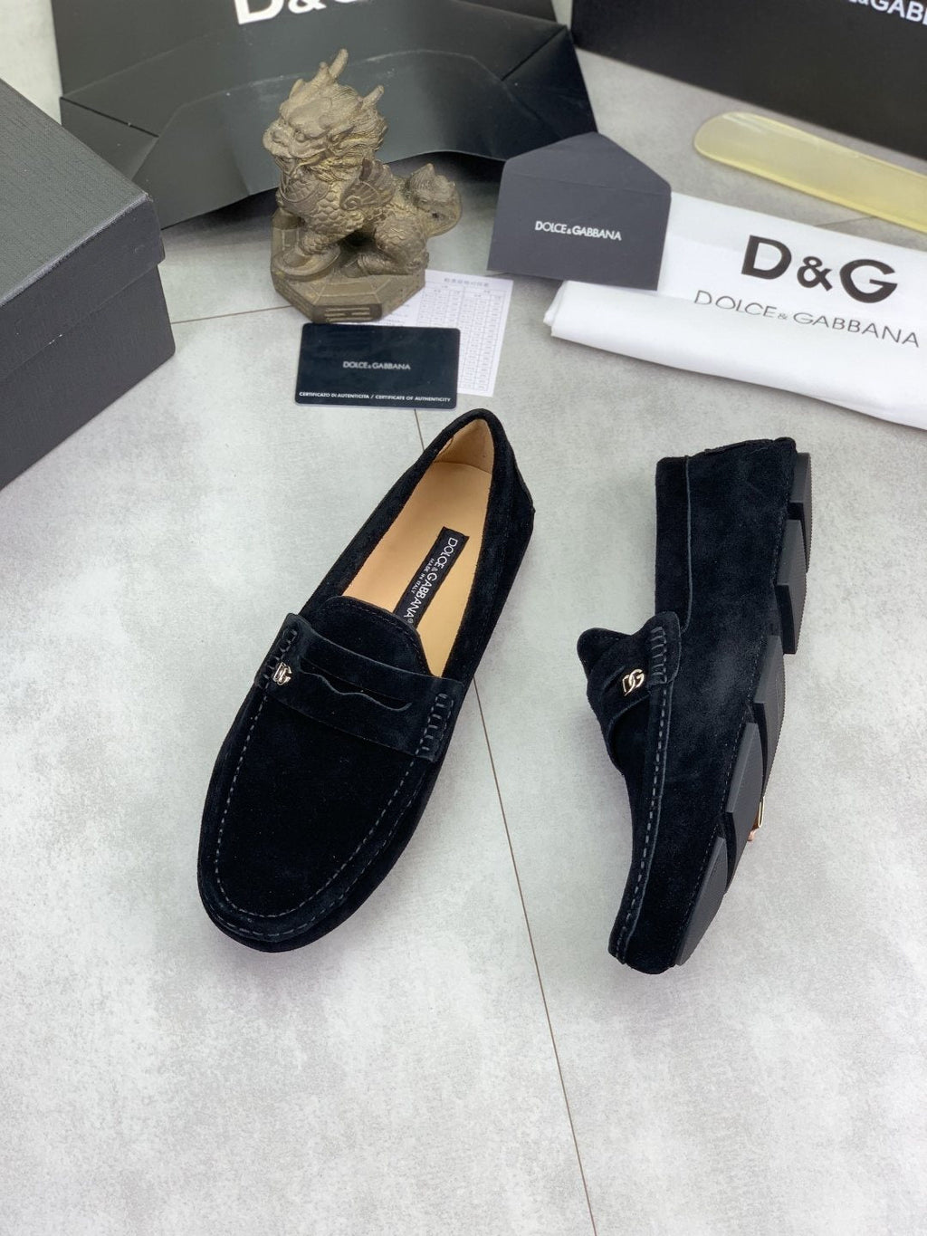 Dolce & Gabbana Men's Stitched-Toe Driving Loafers — front