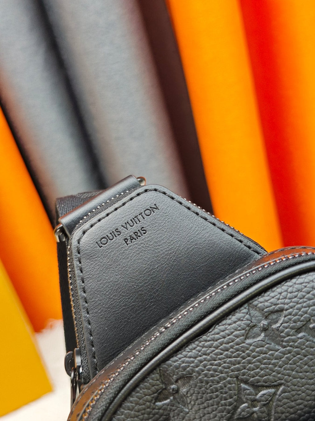 Louis Vuitton Avenue Sling Bag PM in Embossed Monogram — label