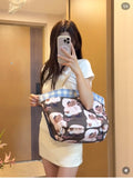 TWOI Bear-Print Checked-Trim Tote Bag — hero