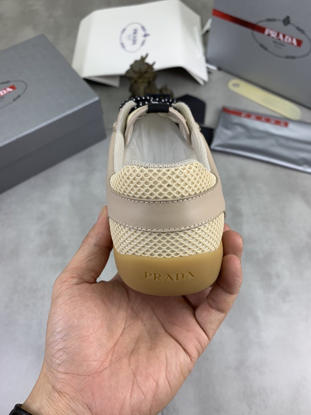 Prada Paneled Low-Top Sneakers — back