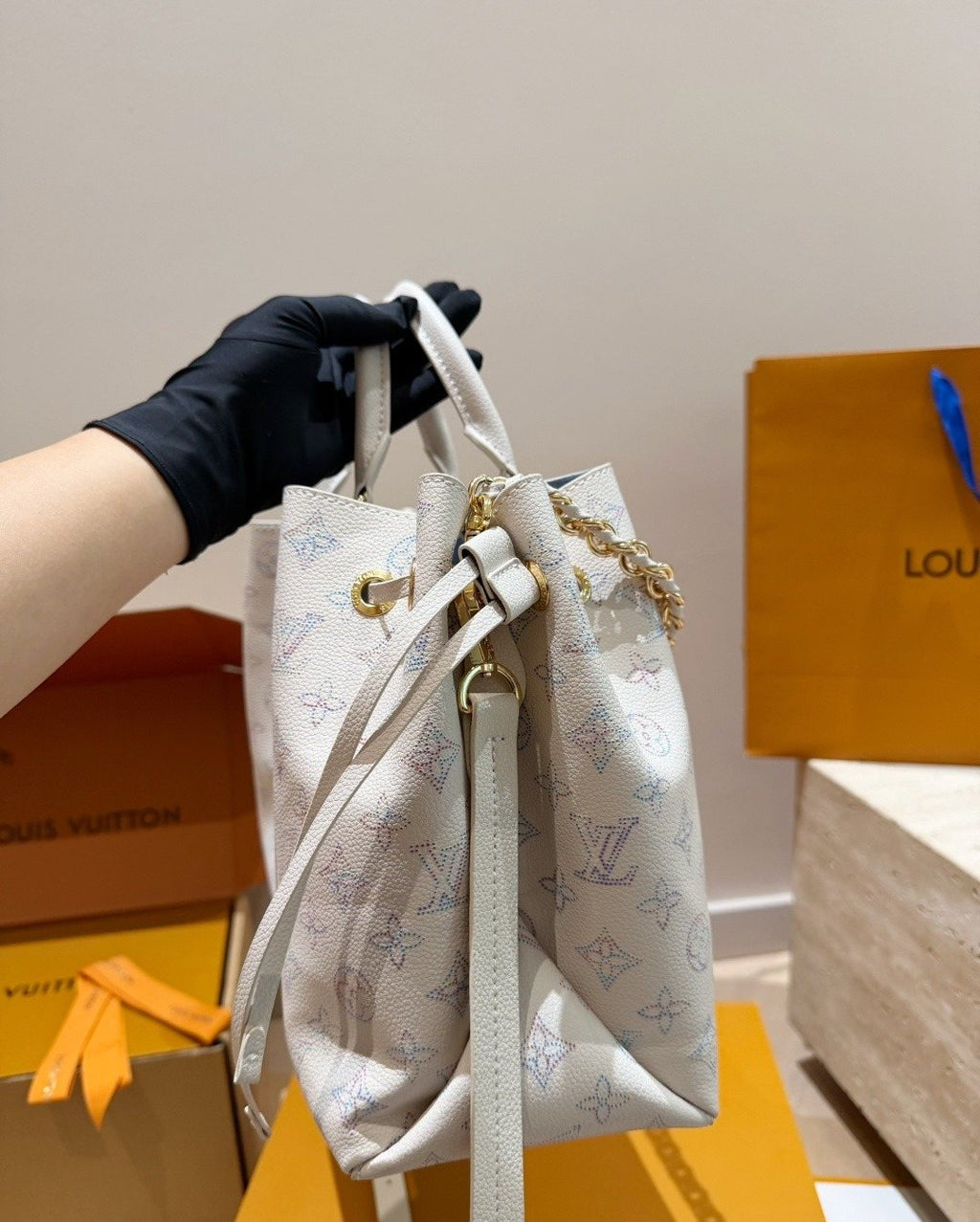 Louis Vuitton Hina Mahina Monogram Tote — side