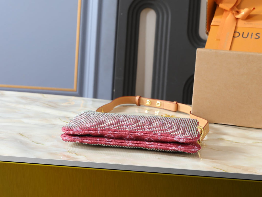 Louis Vuitton Liv Pochette Double-Zip Shoulder Bag — detail