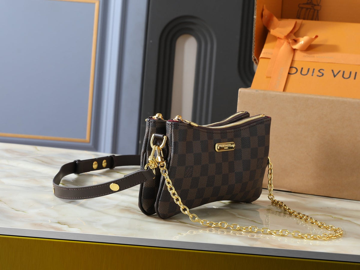 Louis Vuitton Liv Pochette Double-Zip Shoulder Bag — side