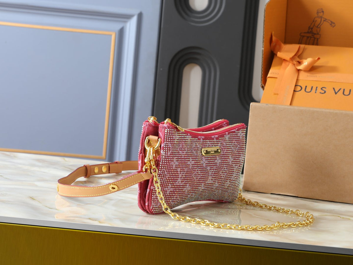 Louis Vuitton Liv Pochette Double-Zip Shoulder Bag — side