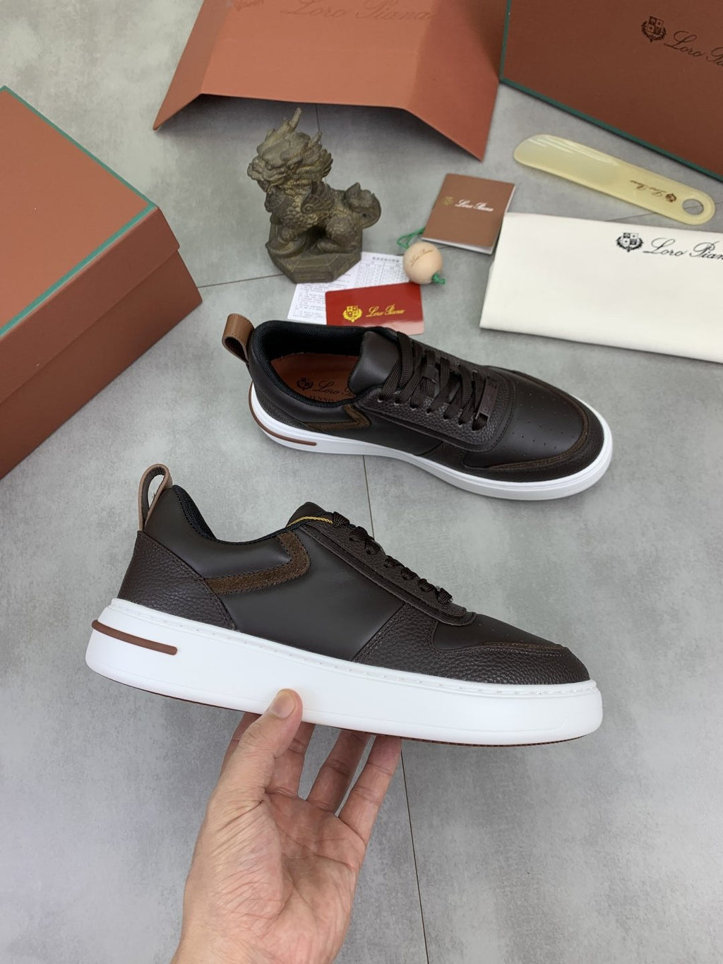 Loro Piana Paneled Low-Top Sneakers — side