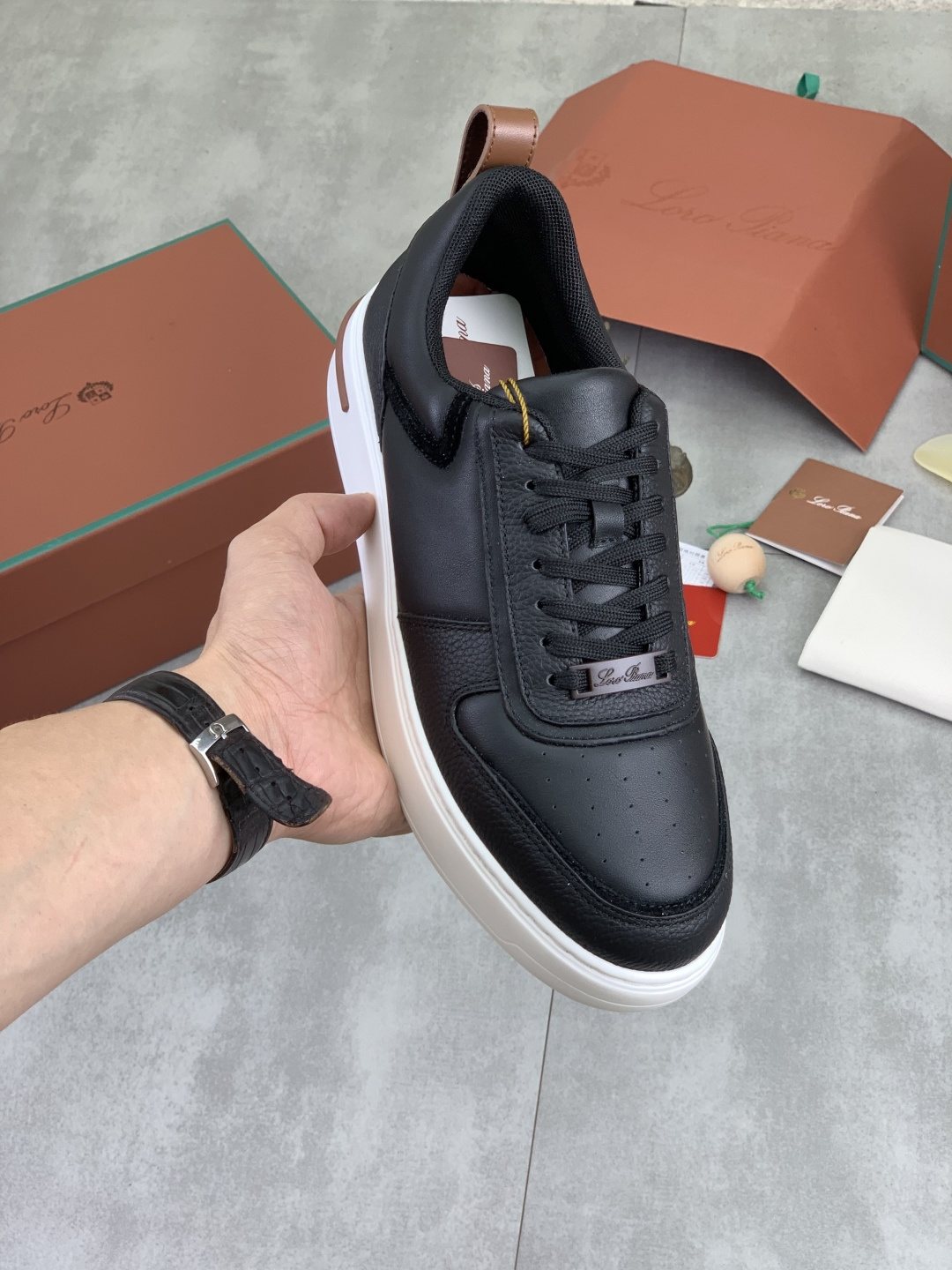 Loro Piana Paneled Low-Top Sneakers — model