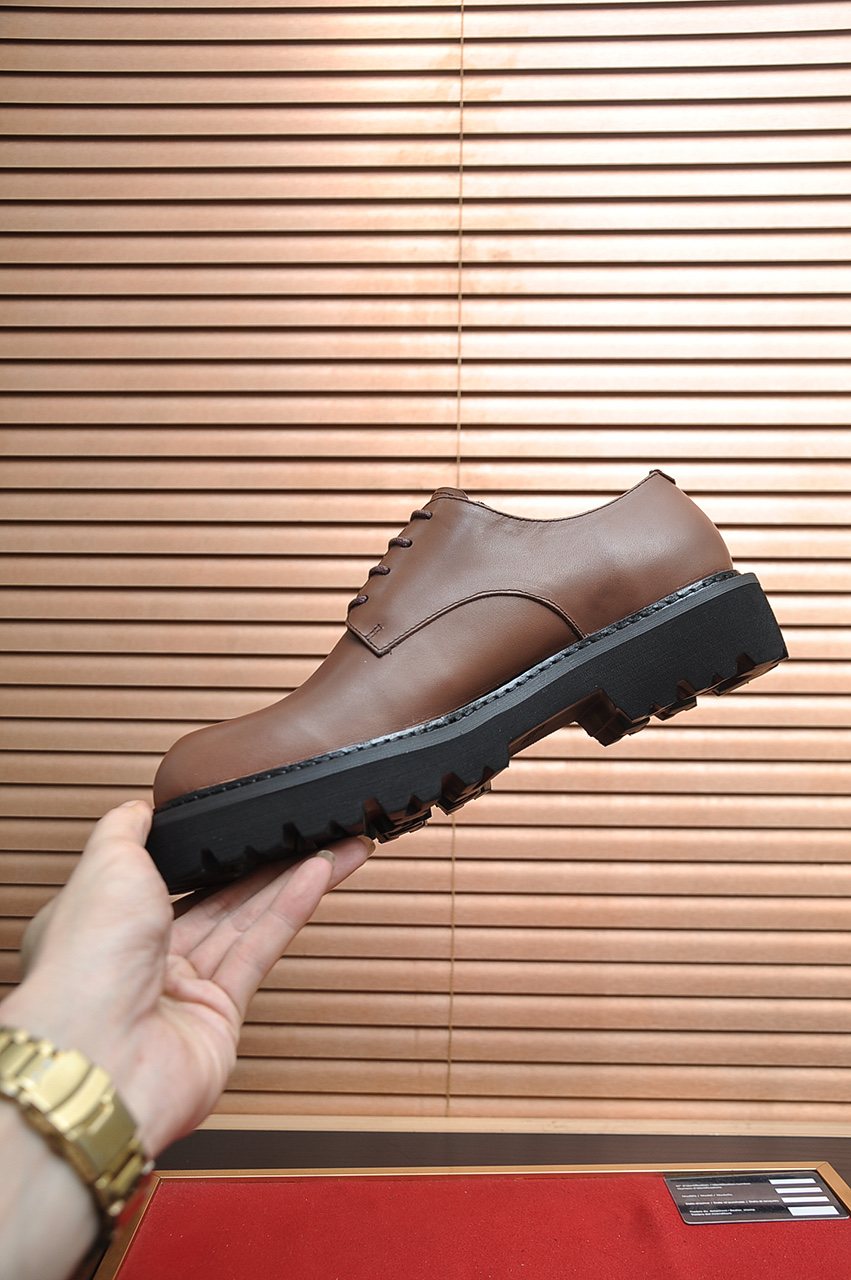 Prada Lug-Sole Lace-Up Derby Shoes — model