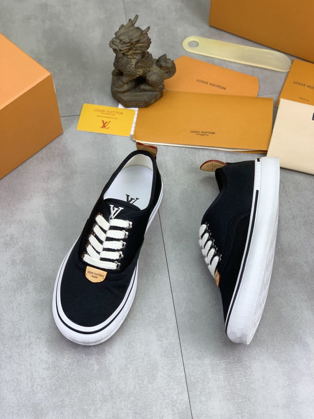 Louis Vuitton Textured Low-Top Sneakers — side