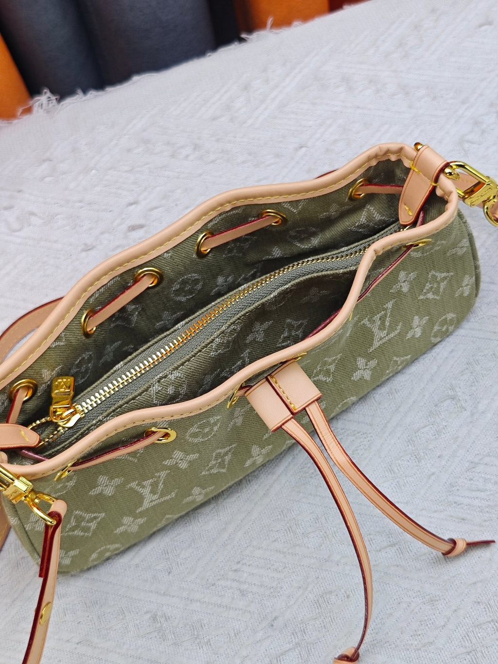 Louis Vuitton Nano Frivole Monogram Drawstring Bag — detail