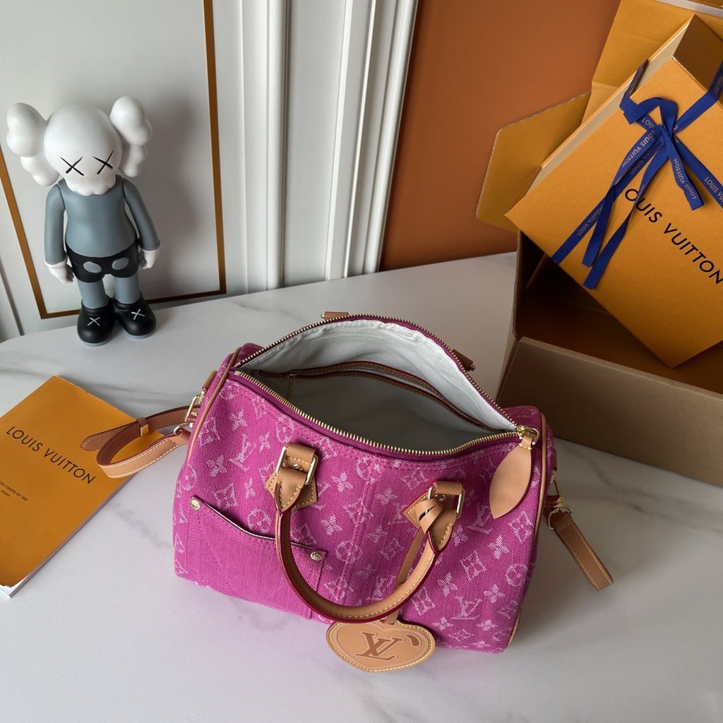 Louis Vuitton Speedy Soft Monogram Denim Handbag — detail