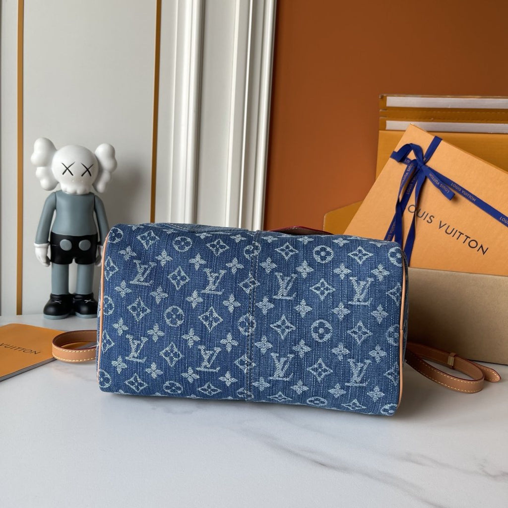 Louis Vuitton Speedy Soft Monogram Denim Handbag — back