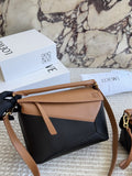 Loewe Puzzle Tan and Black Top-Handle Bag — hero