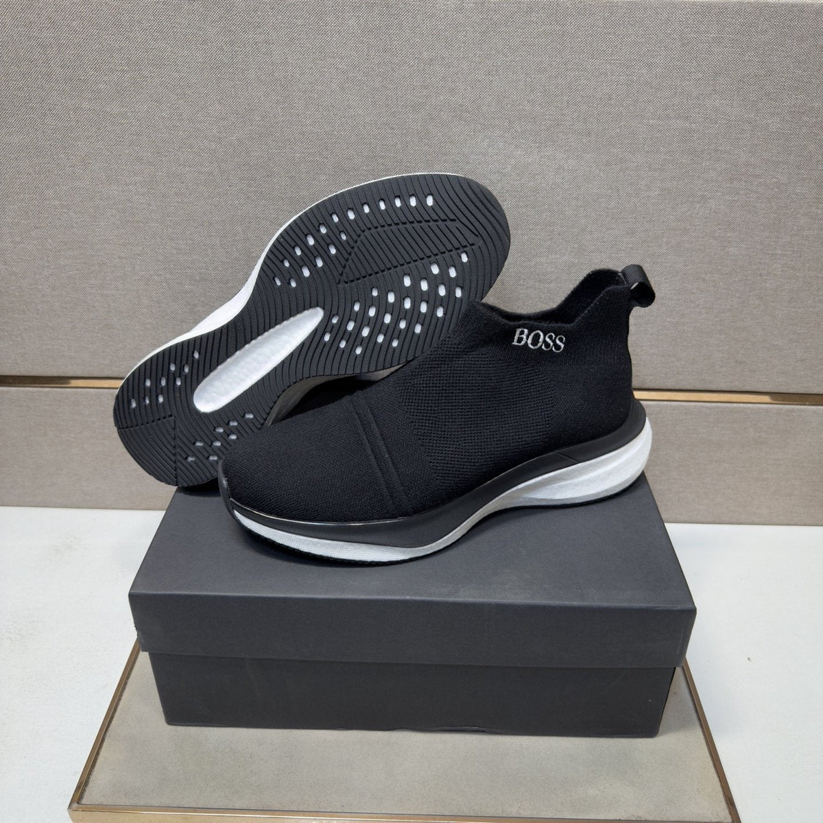 BOSS Textured Slip-On Sneakers — side
