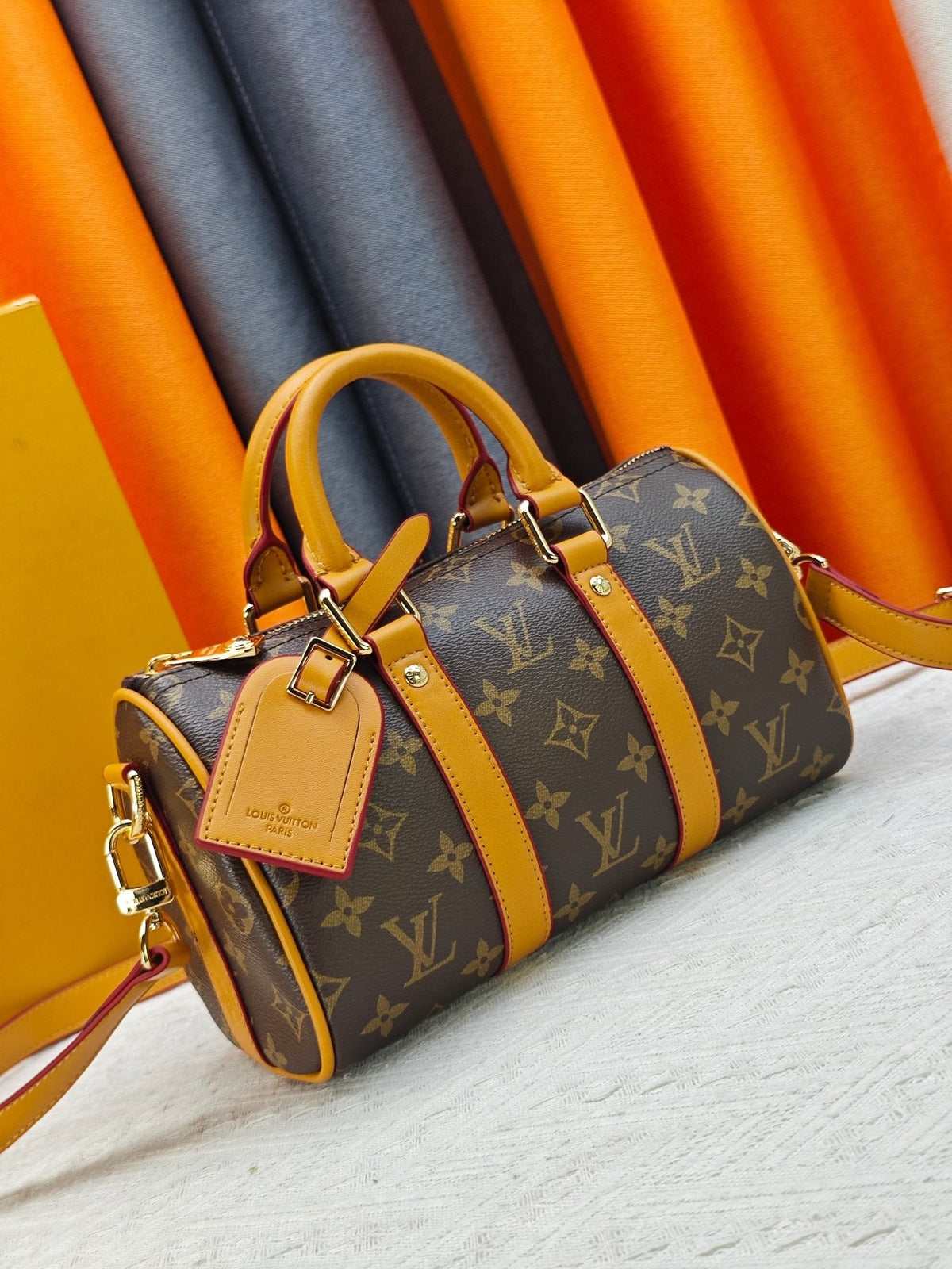 Louis Vuitton Keepall Monogram Barrel Bag — front