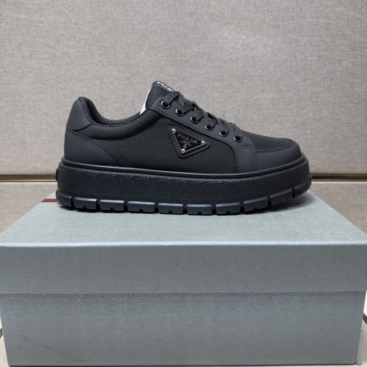 Prada Men's Paneled Low-Top Sneakers — side