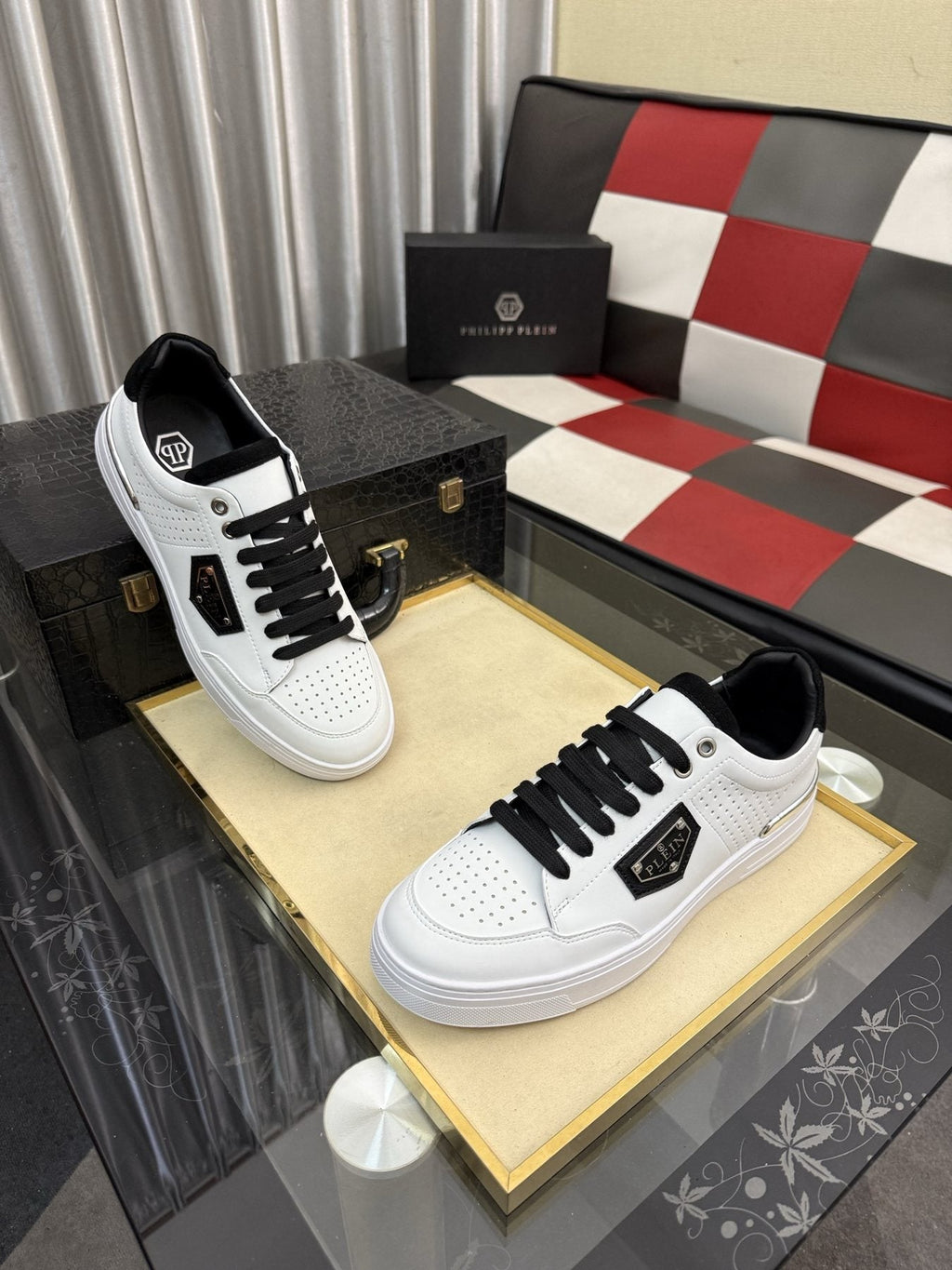 Philipp Plein Low-Top Sneakers with Side Badge — front