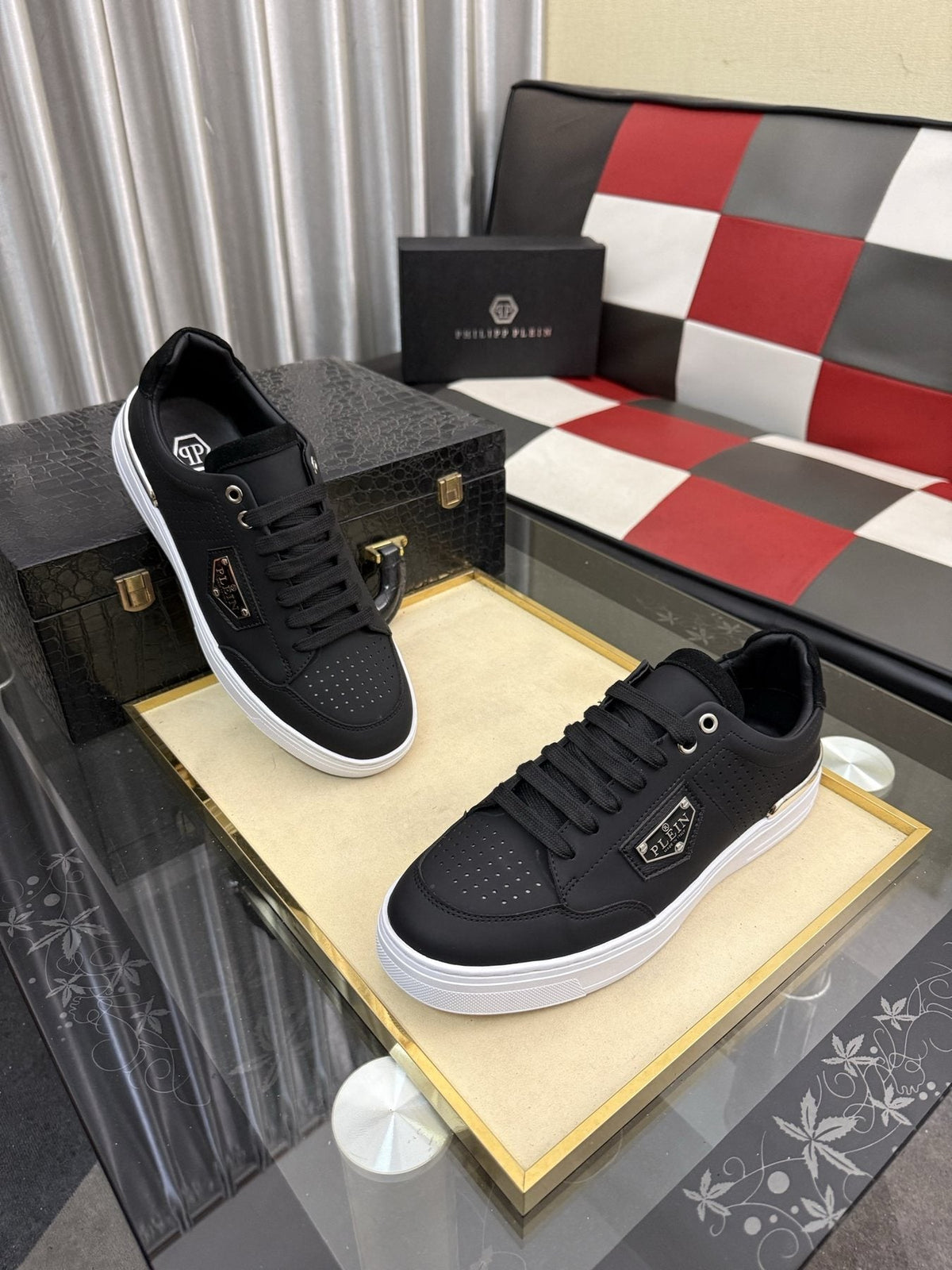 Philipp Plein Low-Top Sneakers with Side Badge — front