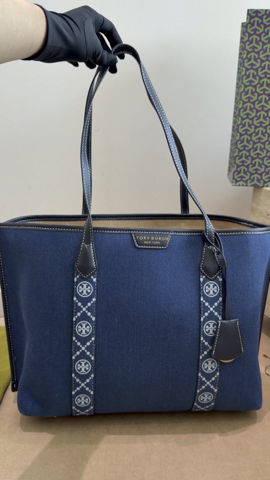 Tory Burch Patterned-Trim Shoulder Tote — hero