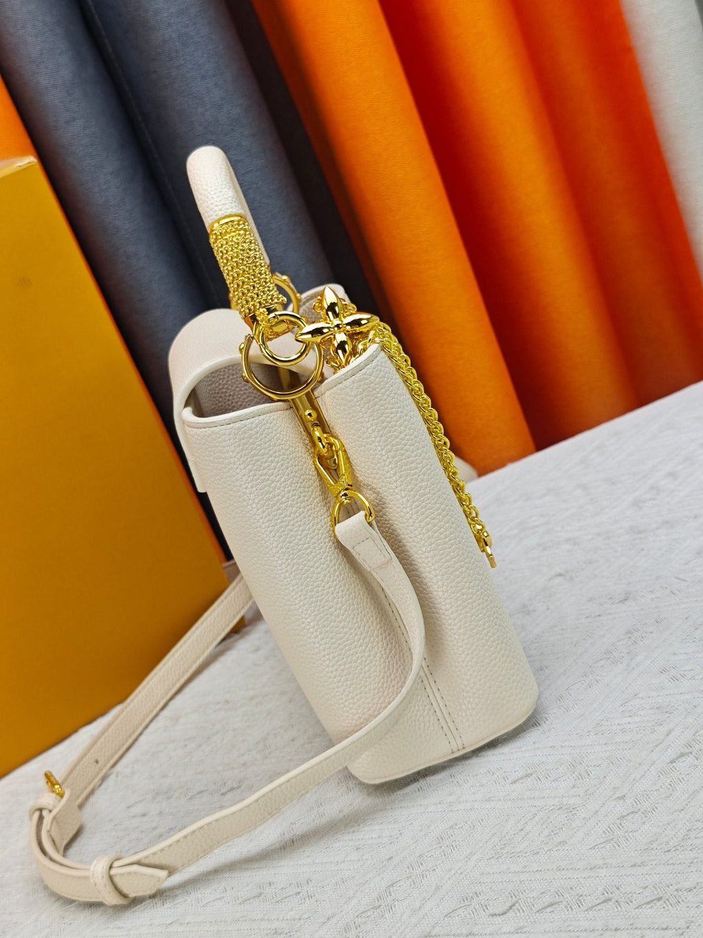 Louis Vuitton Capucines Chain Charm Top-Handle Bag — side