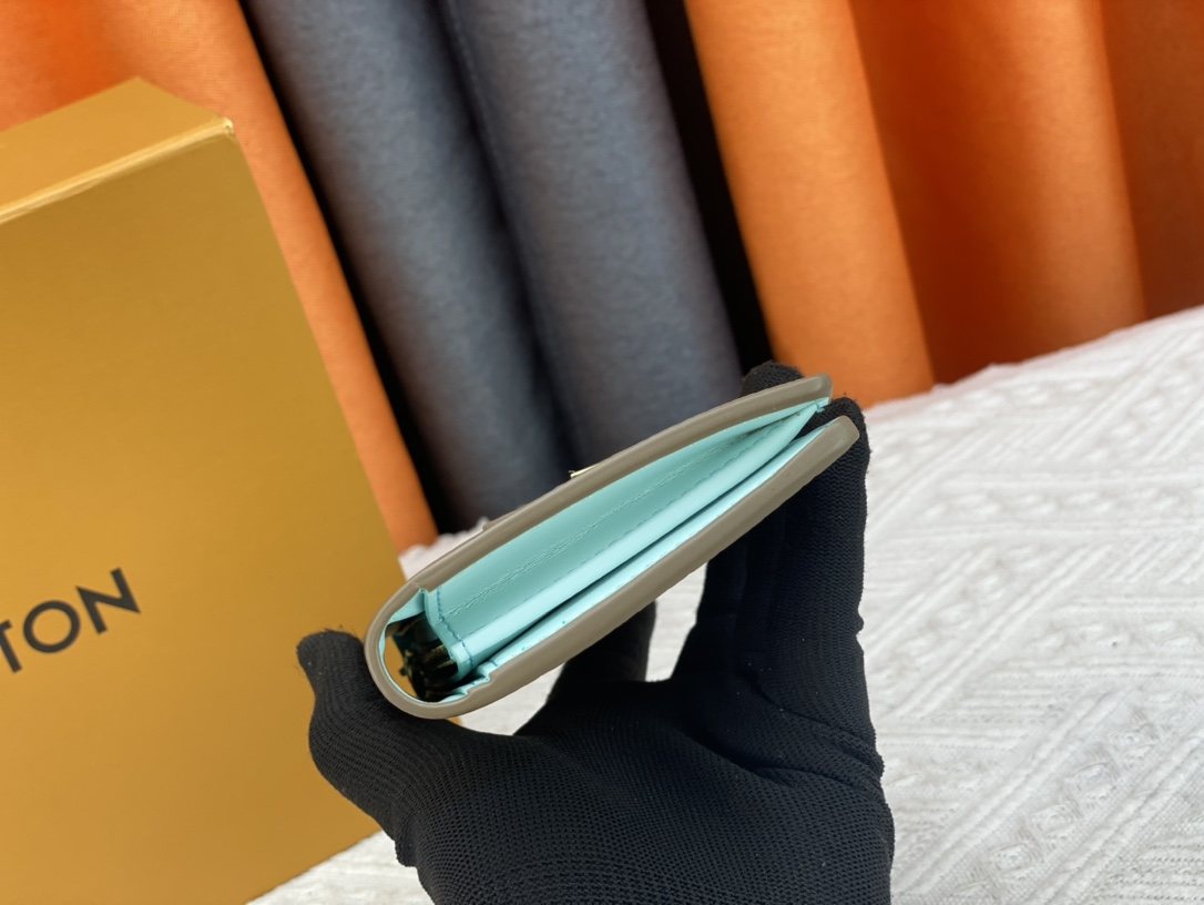 Louis Vuitton Vertical Grained Leather Wallet — detail