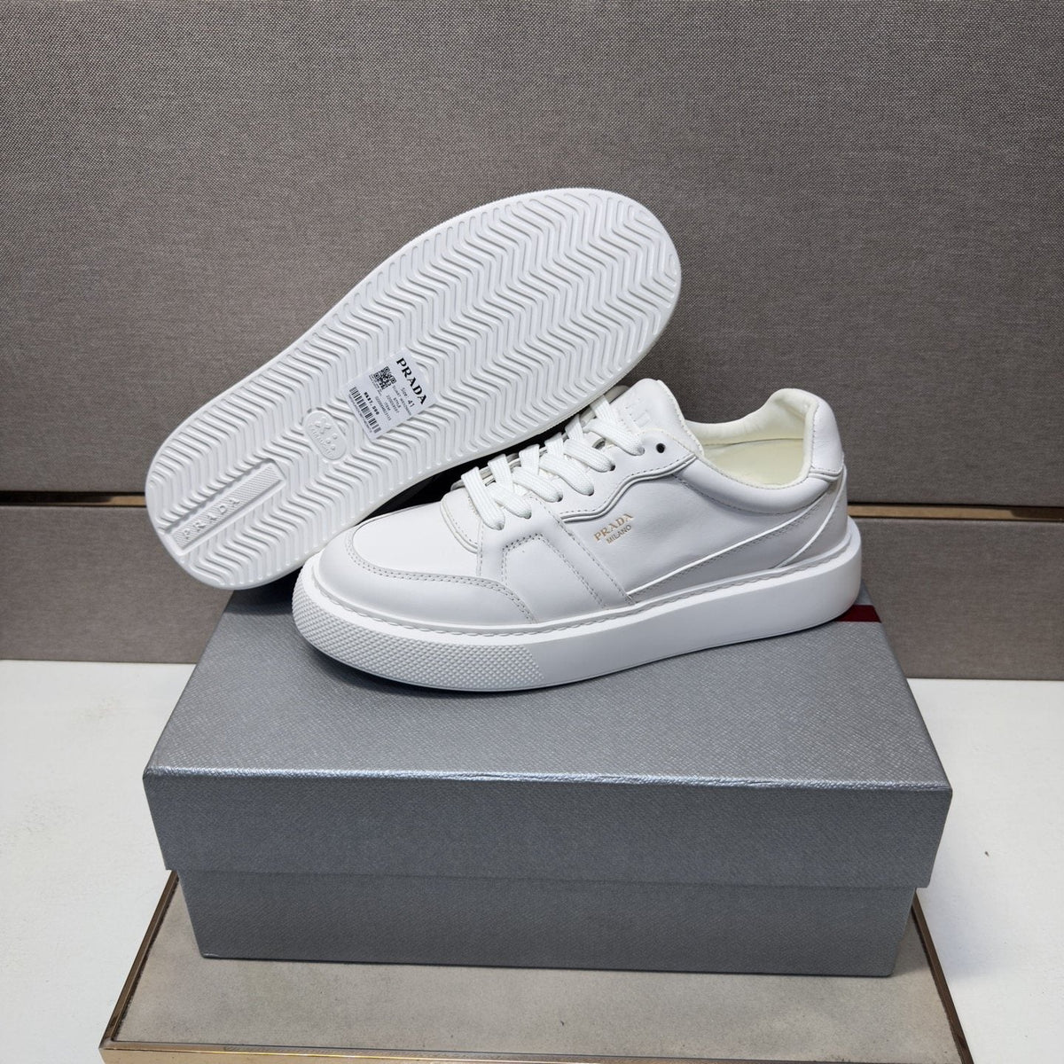 Prada Men's Paneled Low-Top Sneakers — side
