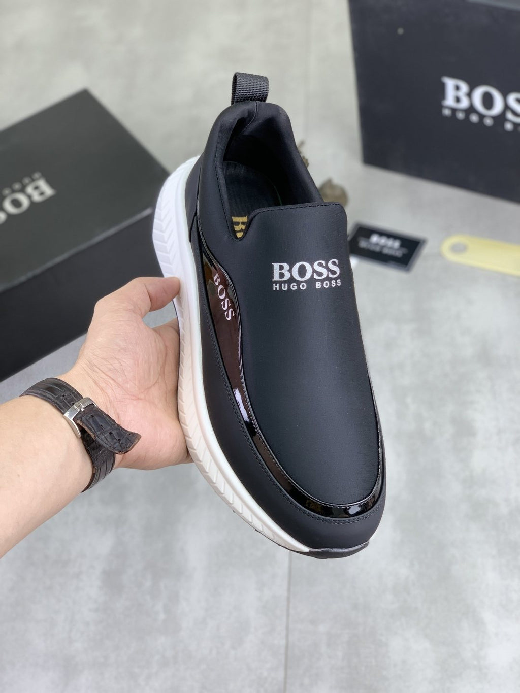 BOSS Low-Top Slip-On Sneakers — model