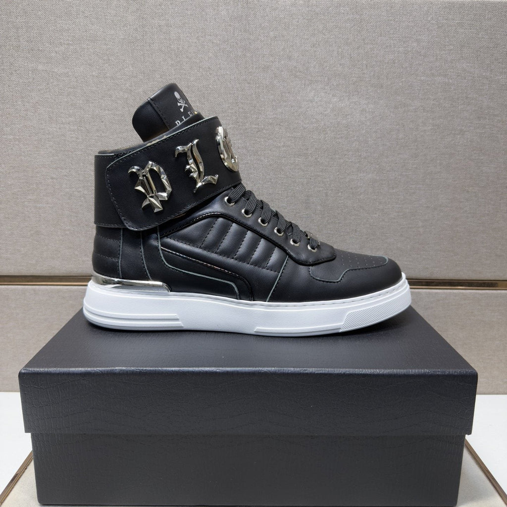 Philipp Plein Buckle-Strap High-Top Sneakers — side