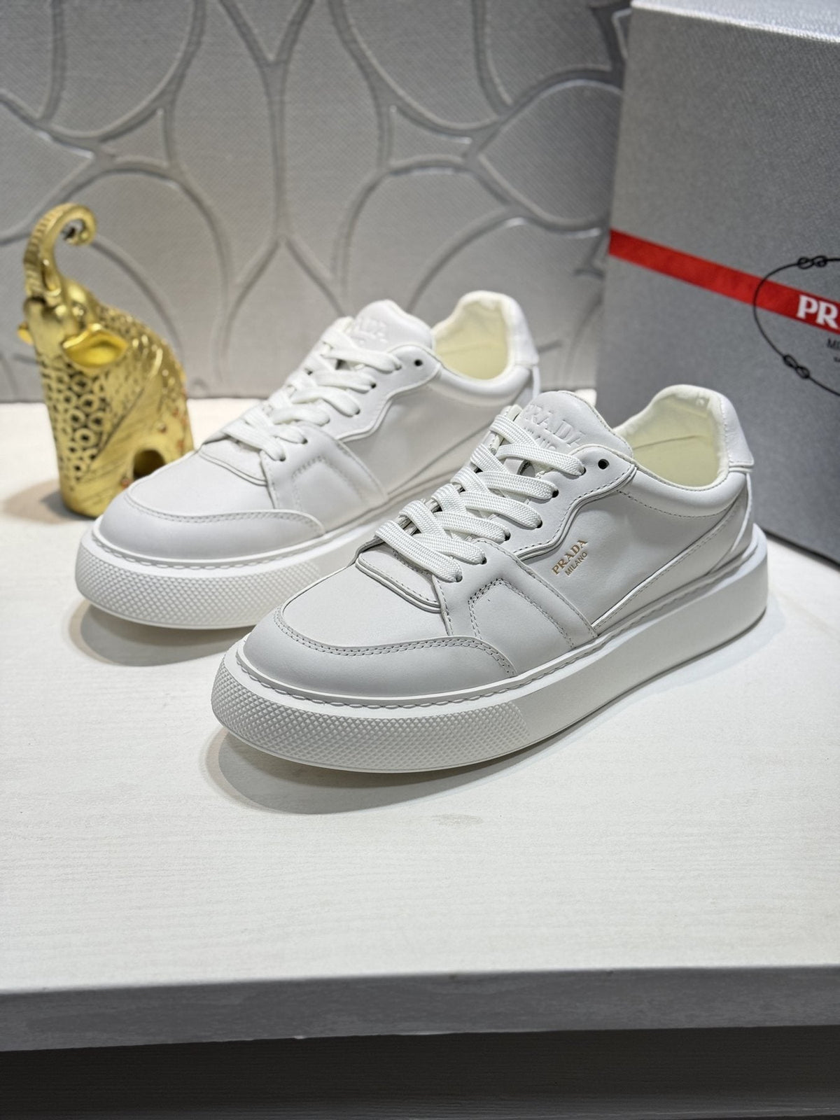 Prada Men's Paneled Lace-Up Sneakers — front
