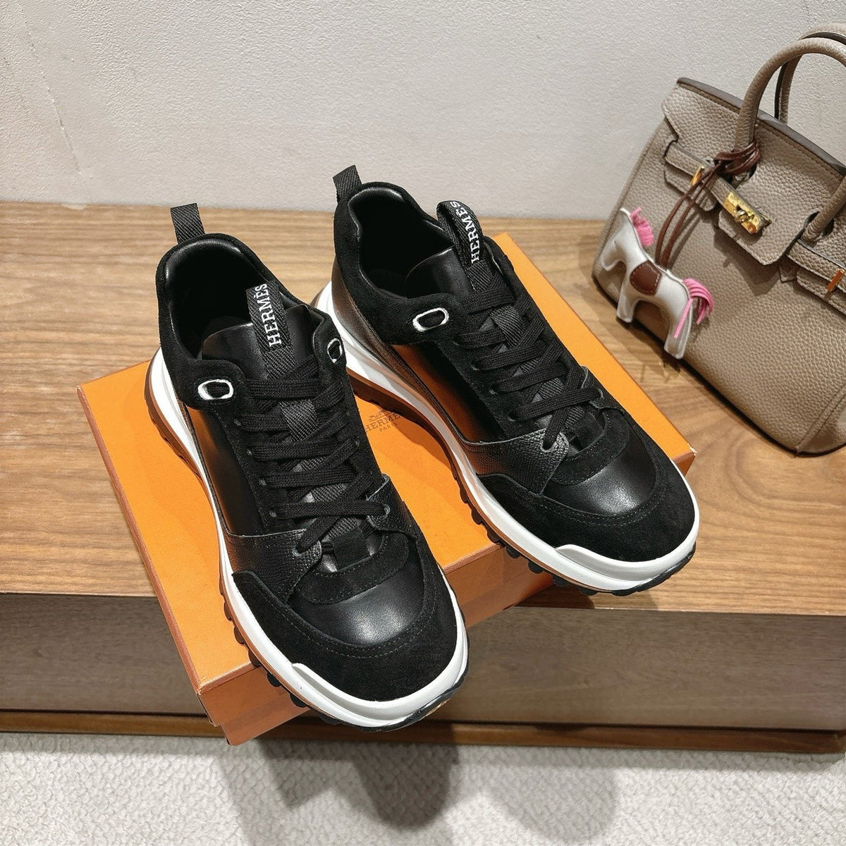 Hermès Paneled Low-Top Sneakers — front