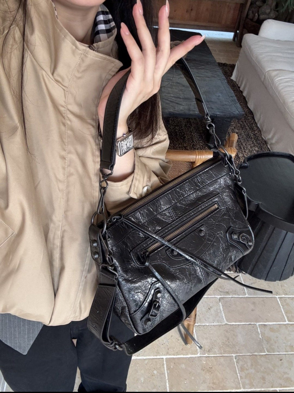 Balenciaga Le City Moto Shoulder Bag — model