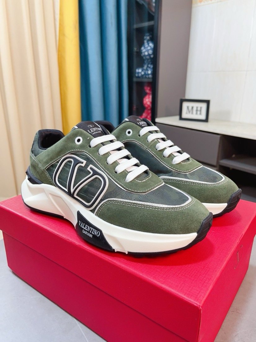 Valentino Paneled Low-Top Sneakers — front