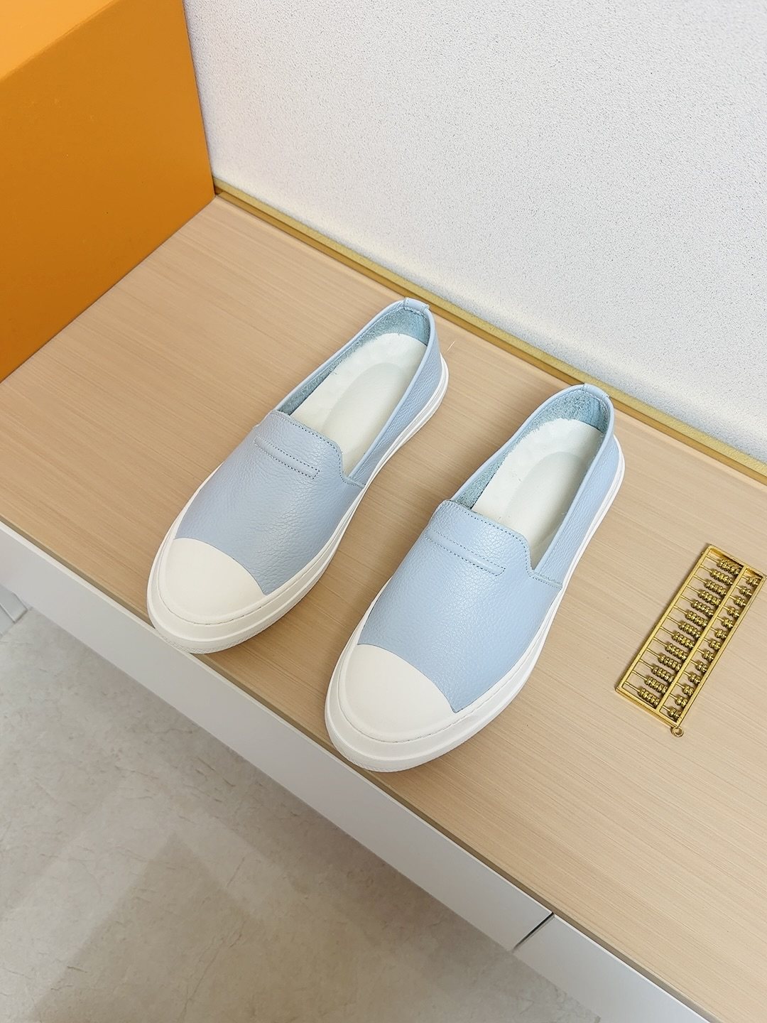 Gucci White-Toe Slip-On Shoes — front