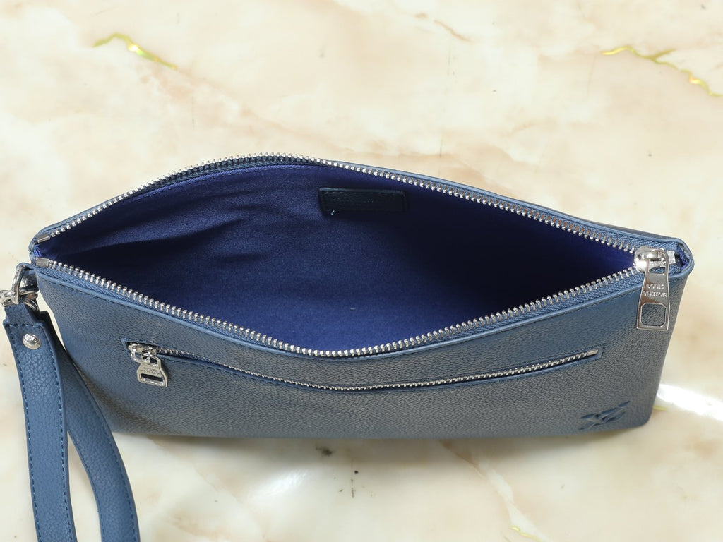 Louis Vuitton Takeoff Leather Wristlet Clutch — detail