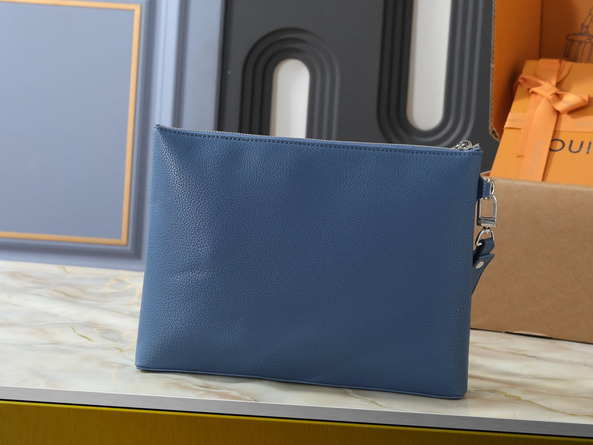 Louis Vuitton Takeoff Leather Wristlet Clutch — back