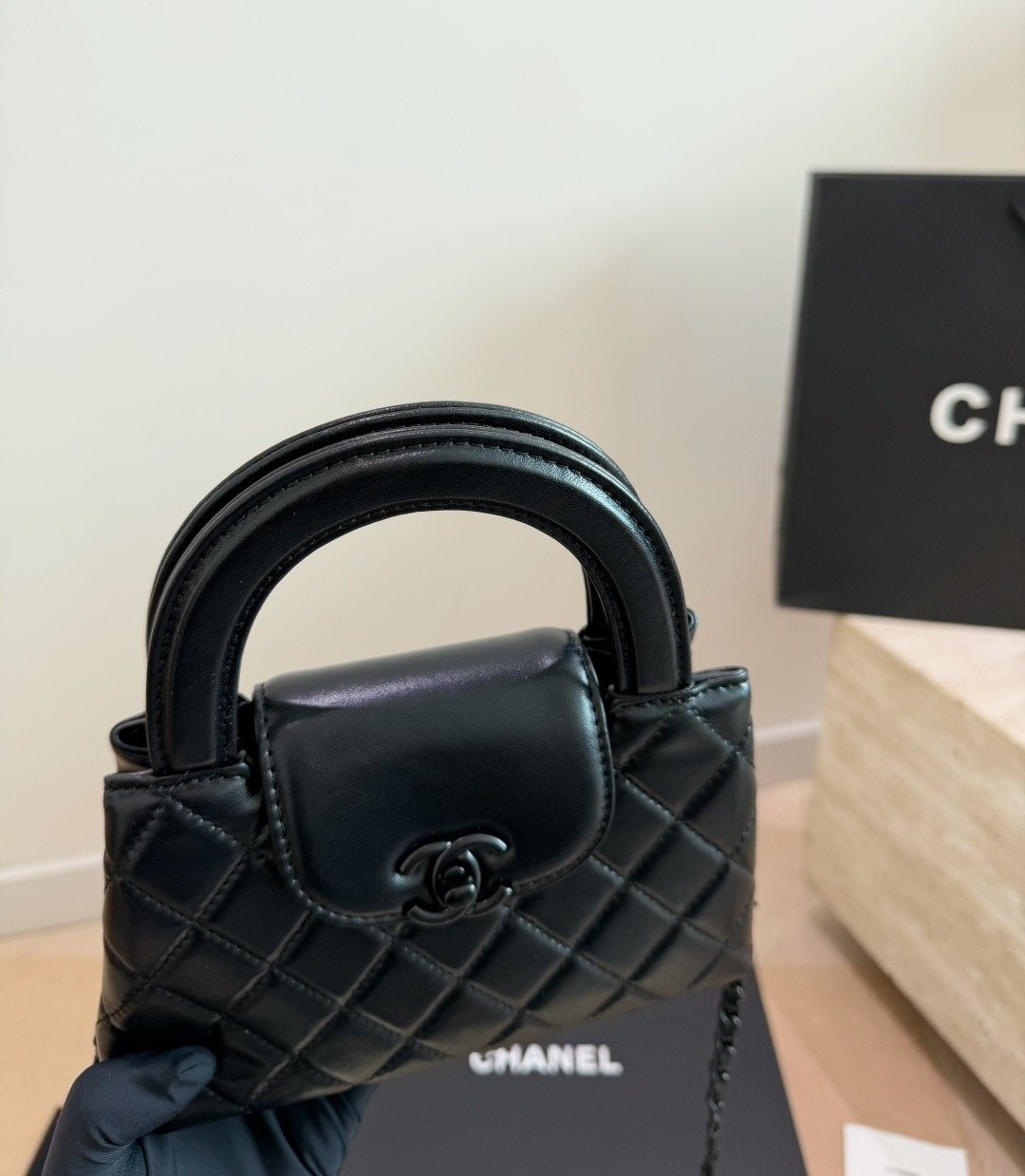 Chanel Kelly Quilted Top-Handle Bag — front